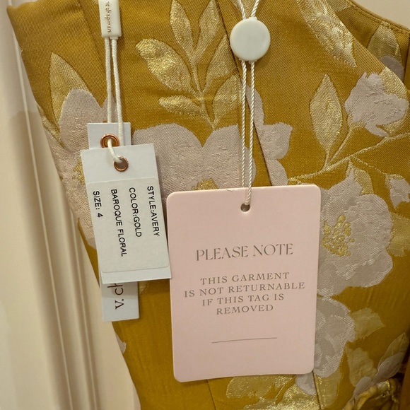 The Avery Dress in Gold Baroque Floral - Picture 6 of 6